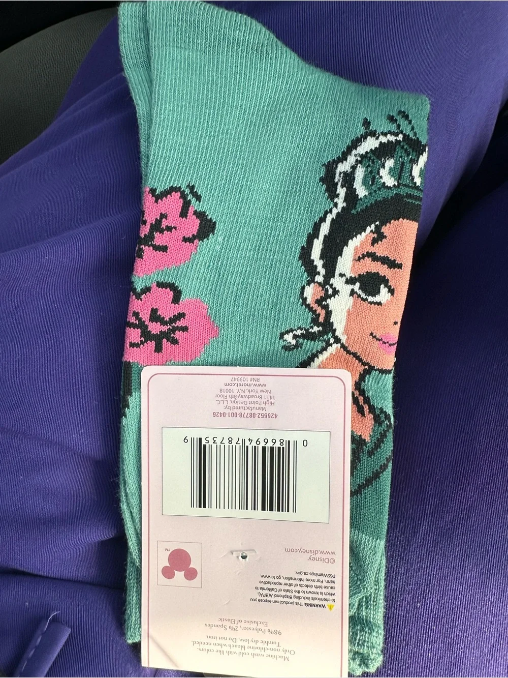 New Disney Princess Crew Sock - PrincessTiana